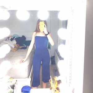 Navy Cropped Jumpsuit